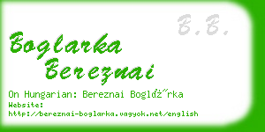 boglarka bereznai business card